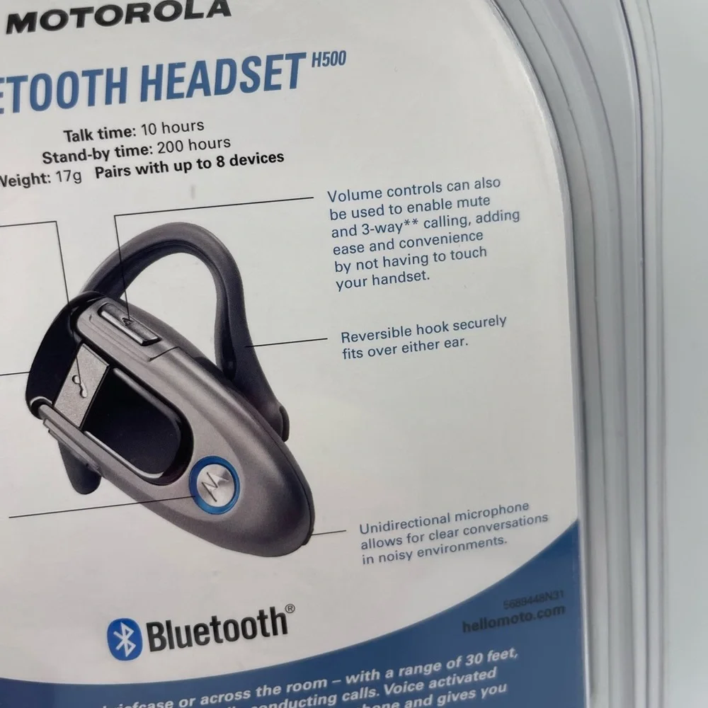 Motorola H500 Bluetooth Wireless Headset - Maroon Red (89243H) *FACTORY SEALED*🔥